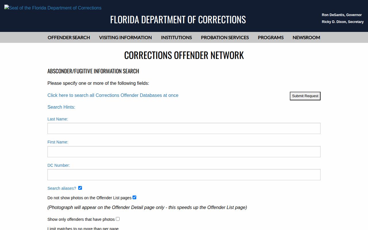 Pasco County supervision absconder and fugitive record search