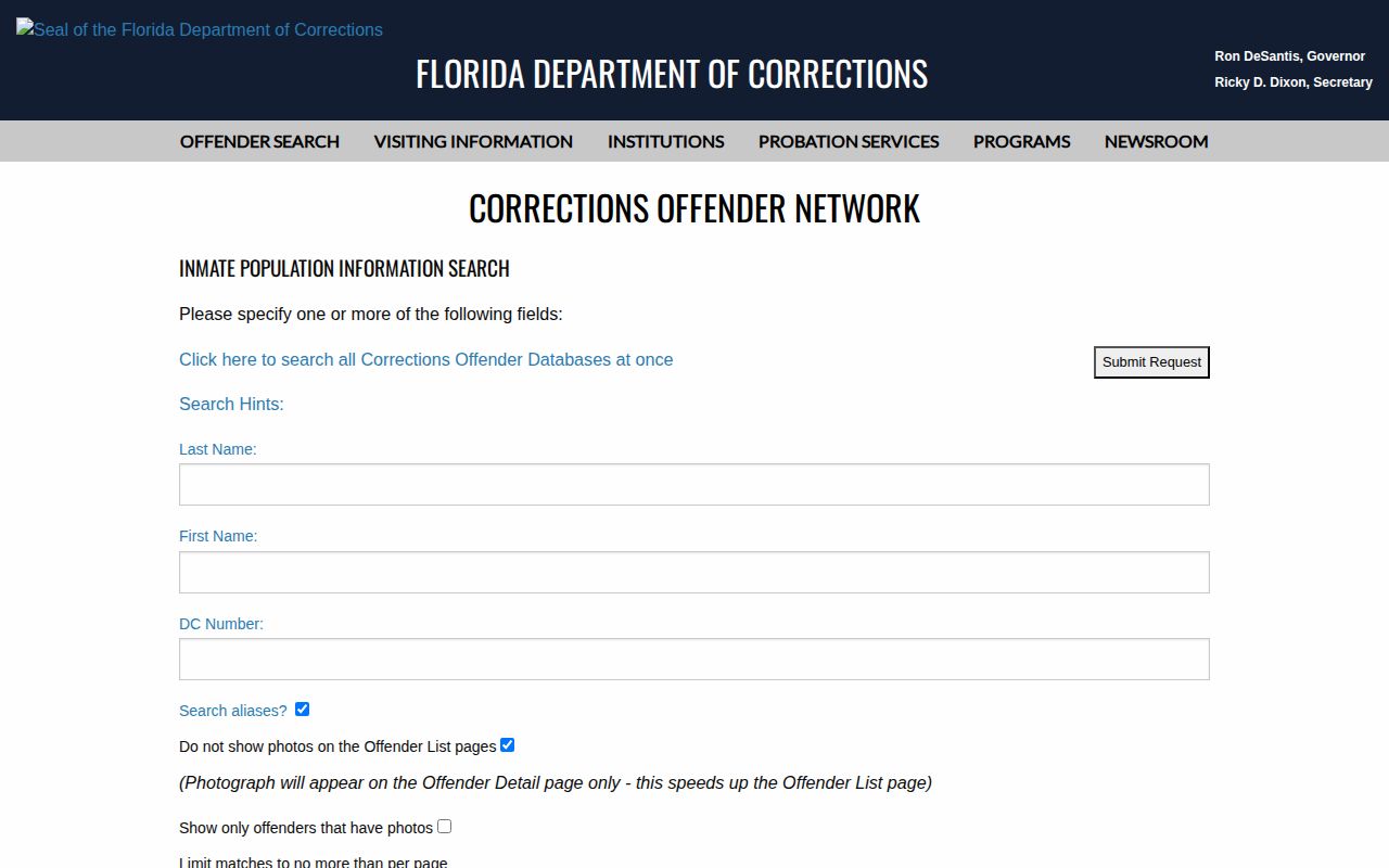 Pasco County projected release date in FDC current inmate search